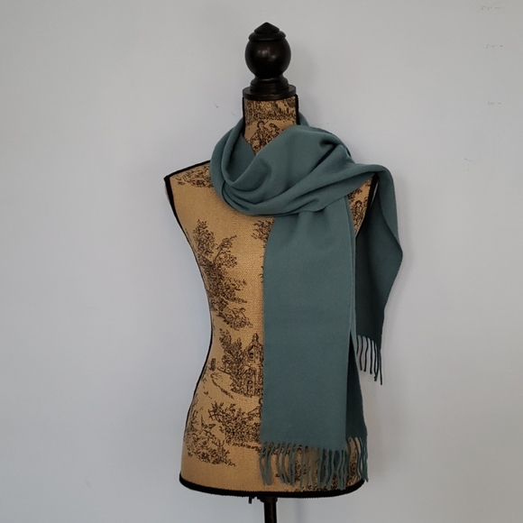 Accessories - J. Crew Blue Cashmere Scarf with Fringe